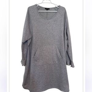 Lane Bryant  grey jersey knit dress Woman’s  size 22/24
ruffle cuff sleeves